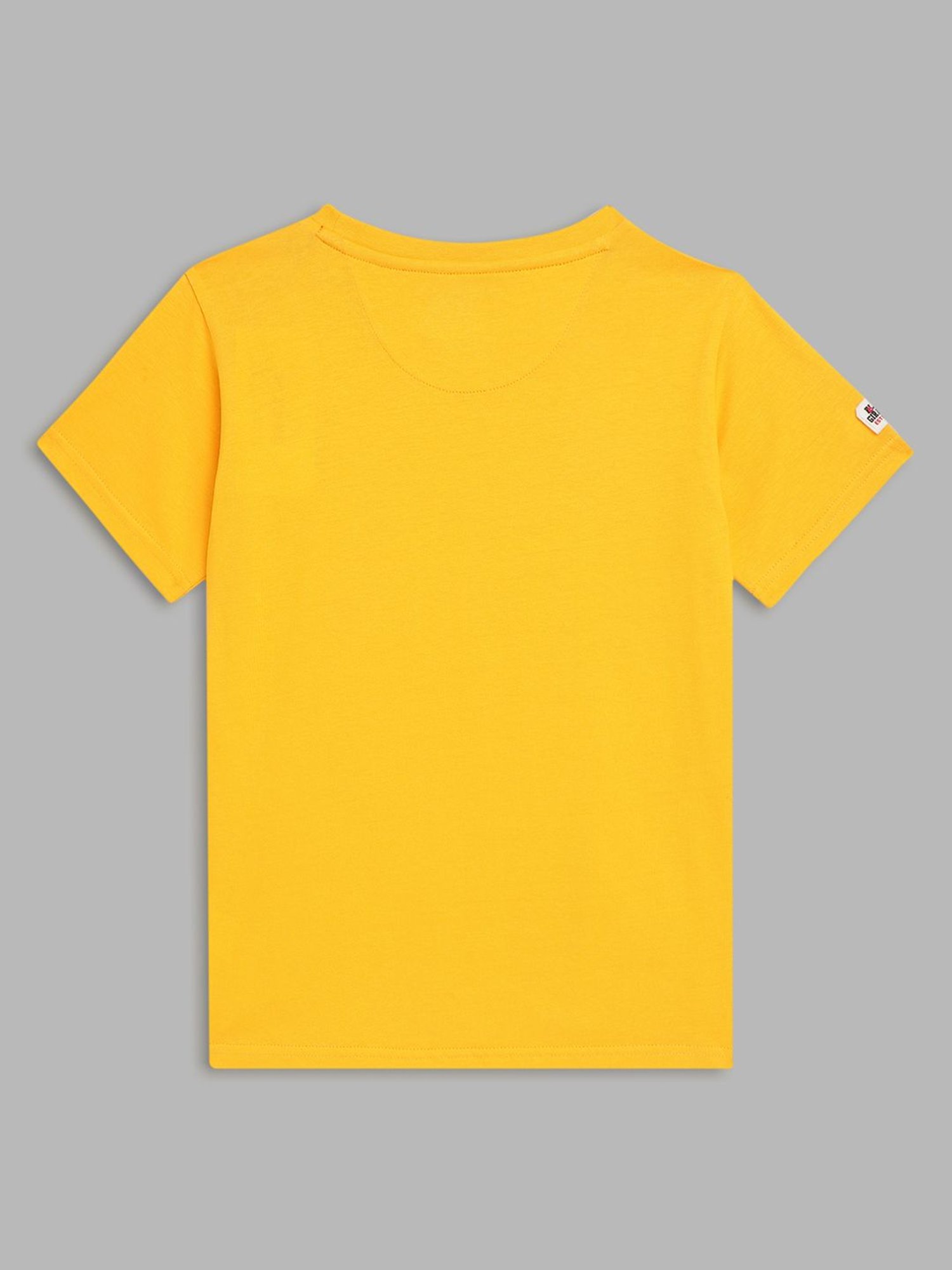 Blue Giraffe Kids Yellow Cotton Printed T-Shirt