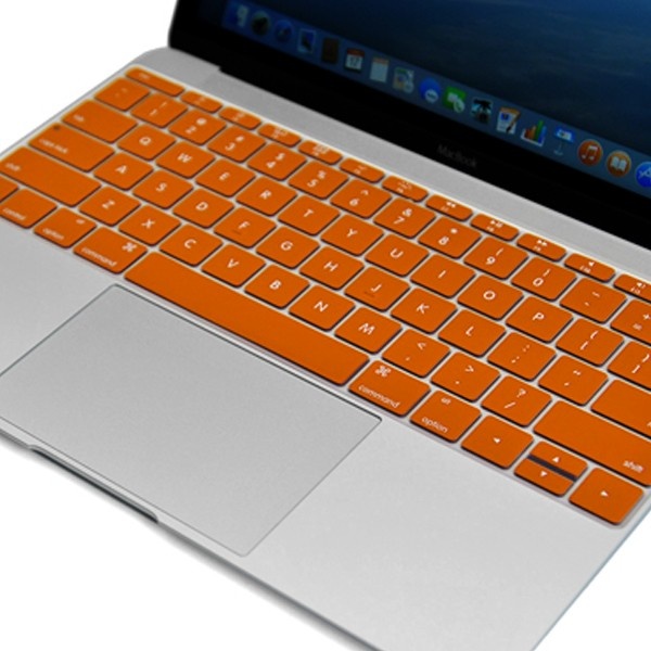 Soft Silicone Keyboard Protective Cover Skin For MacBook 12 Inch Dark orange