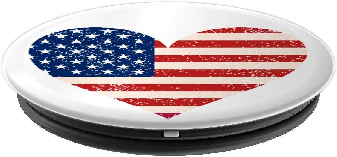 4th Of July Heart American Flag Red White Blue