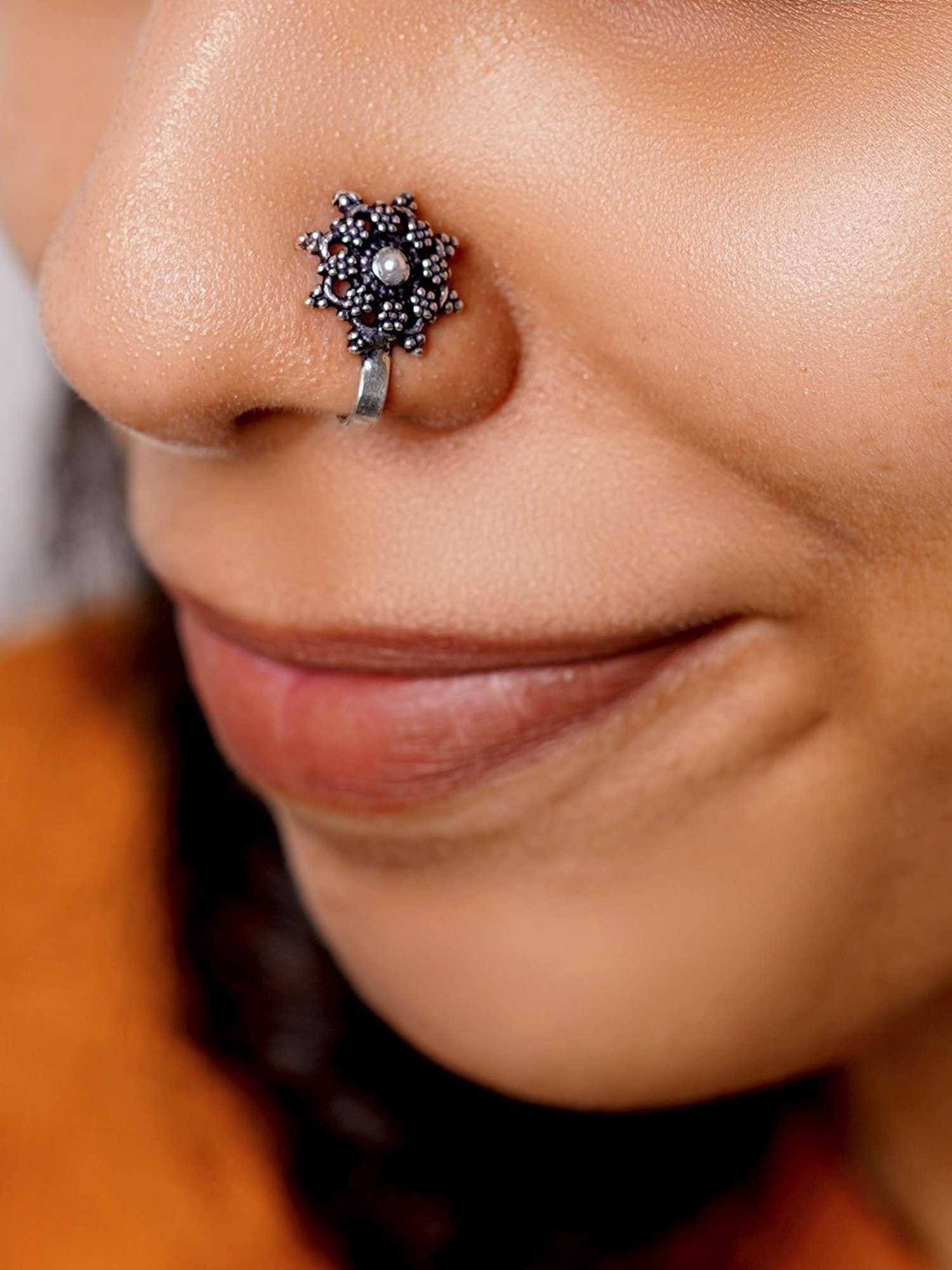 Teejh Aahna Silver Nose Ring