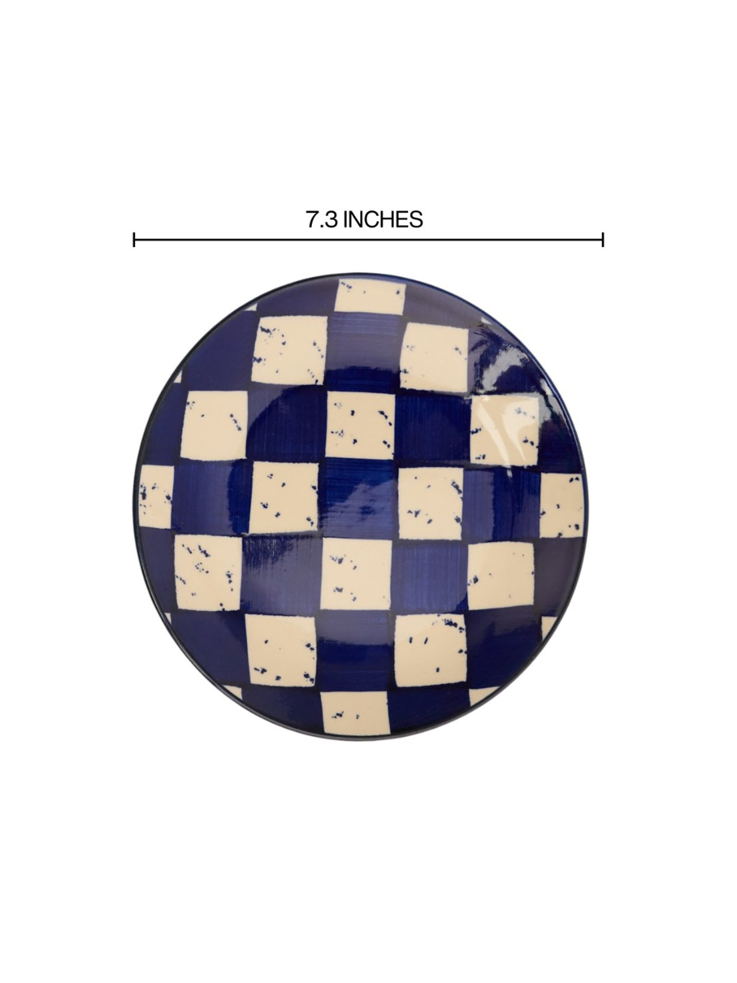 BlackCarrot Blue & White Ceramic Snack Plates - Set of 2