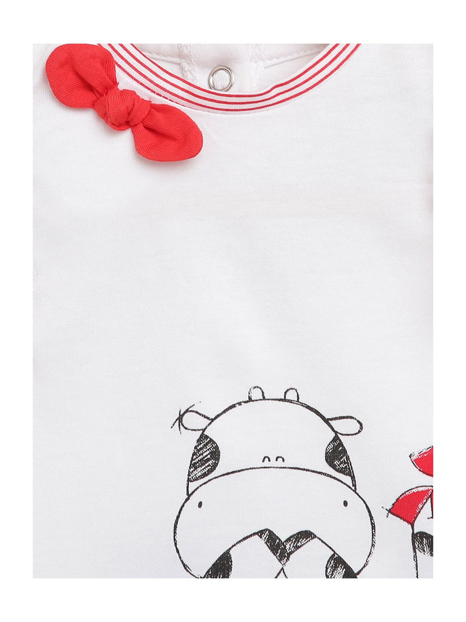 Chicco Kids White & Pink Printed Top with Skirt