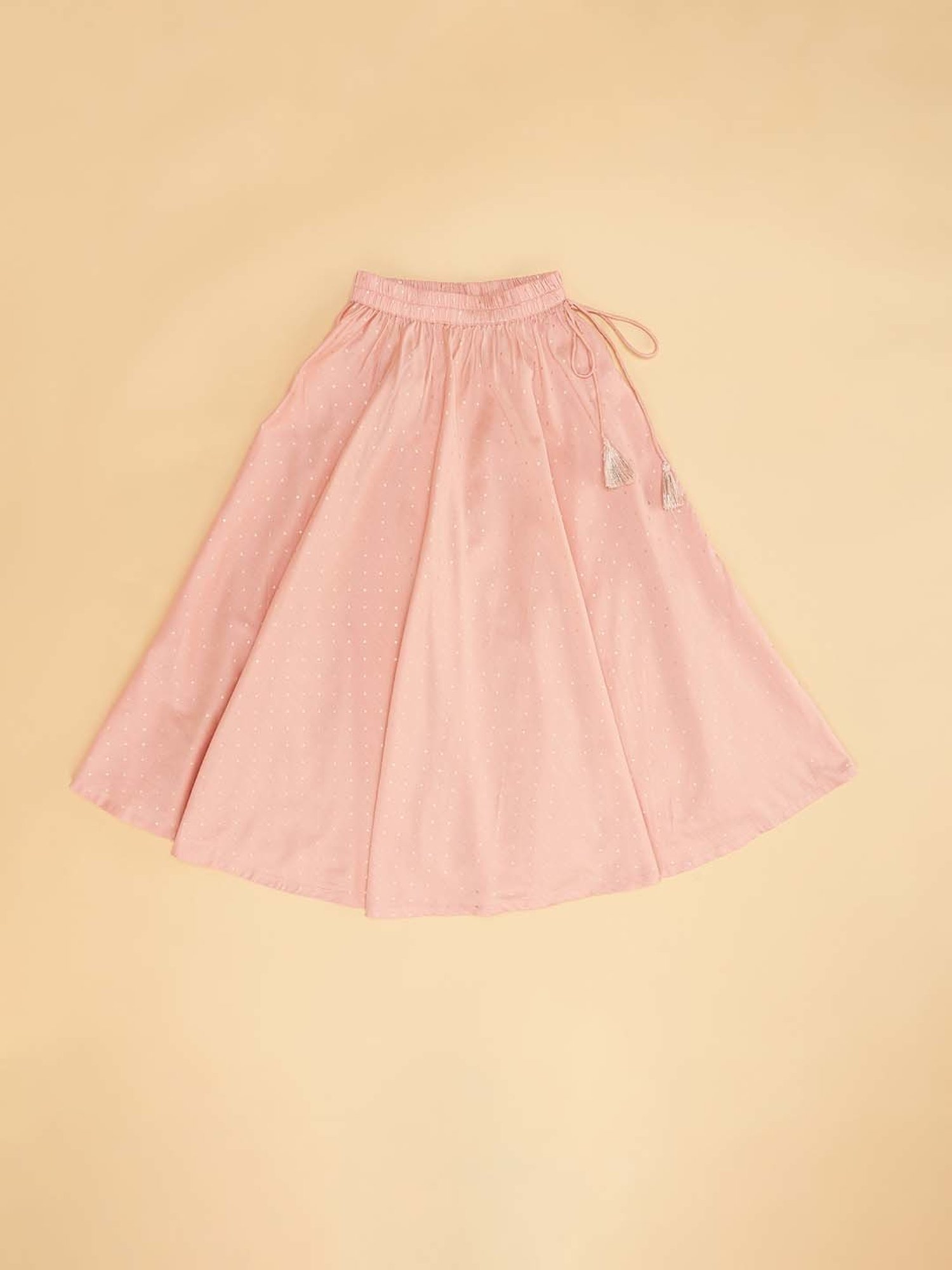 A Little Fable Kids Red & Beige Embellished Lehenga Choli