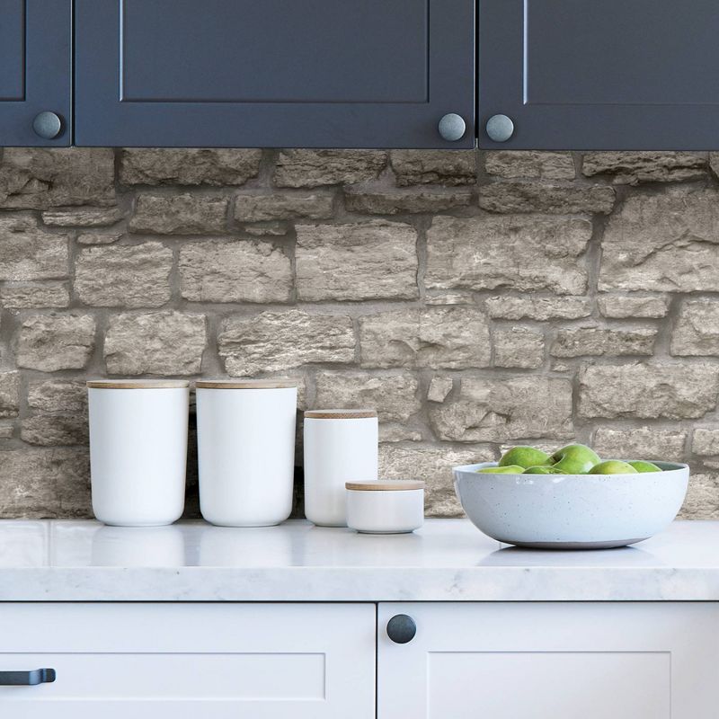 Brewster Saco Stone Peel & Stick Wallpaper