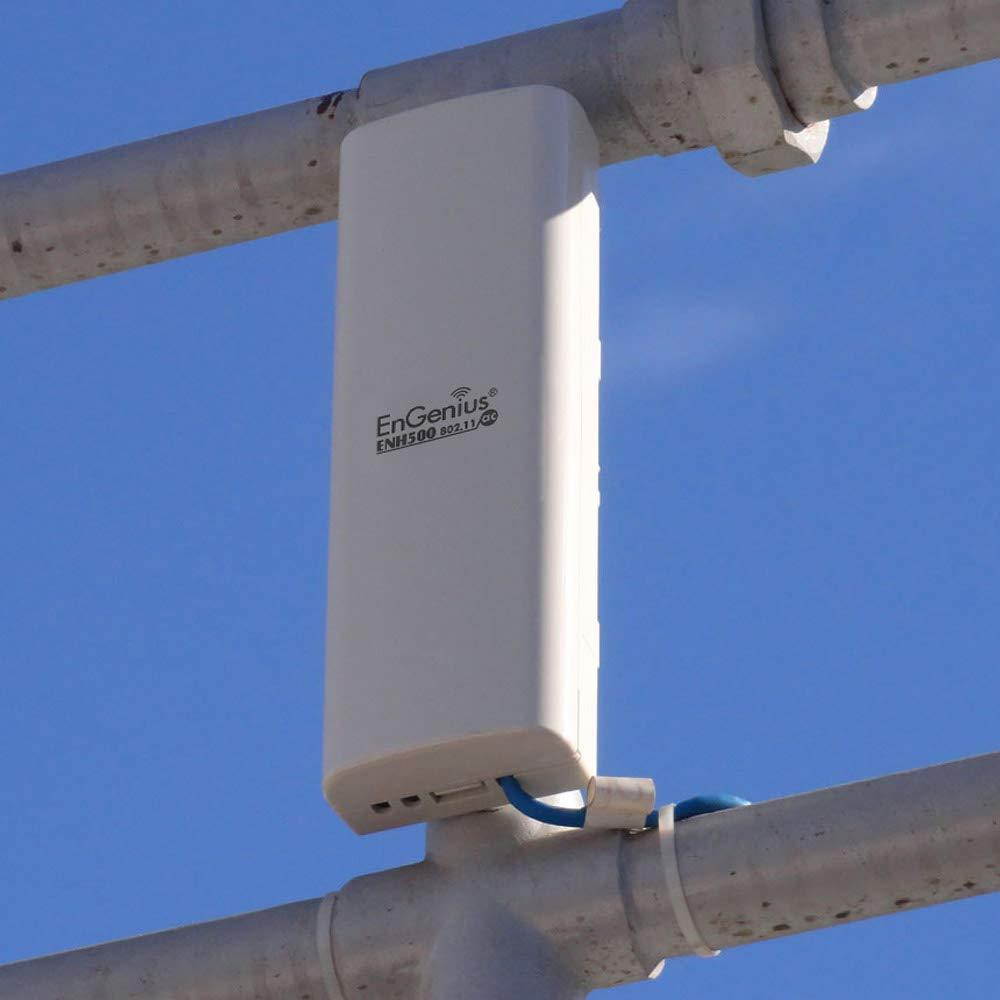 EnGenius EnJet Wi-Fi 5 Wave 2 Outdoor AC867 5GHz Plug-n-Play Wireless CPE/Client Bridge, Long-Range, PTP/PTMP, IP55, 27dBm, with 16 dBi High-Gain Antenna [2-Pack] (ENH500v3 KIT)