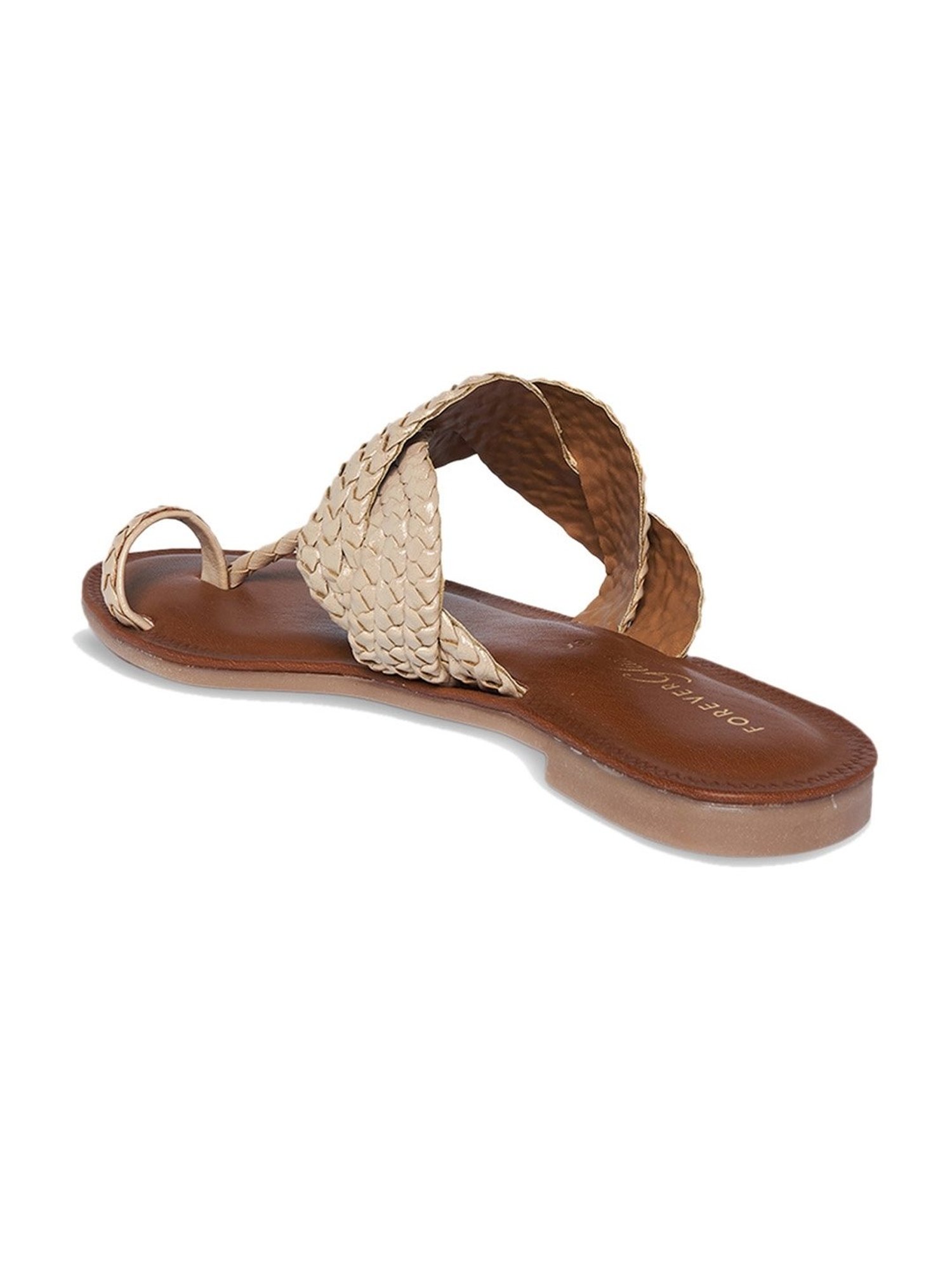 Forever Glam by Pantaloons Women's Beige Toe Ring Sandals