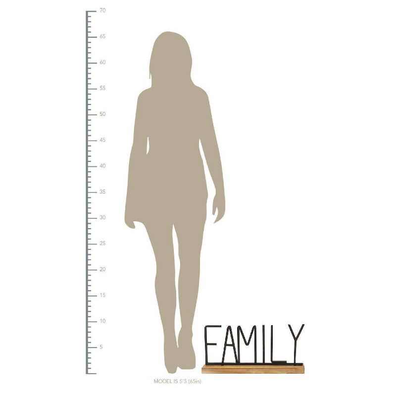 21.25" x 9.25"Metal and Wood Family Table Top Black/Natural - Stratton Home Décor