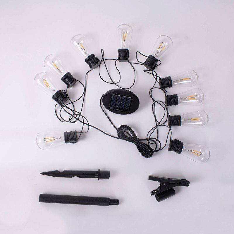 10pc LED Vintage Edi-Sol Outdoor Solar String Light Set - Echo Valley