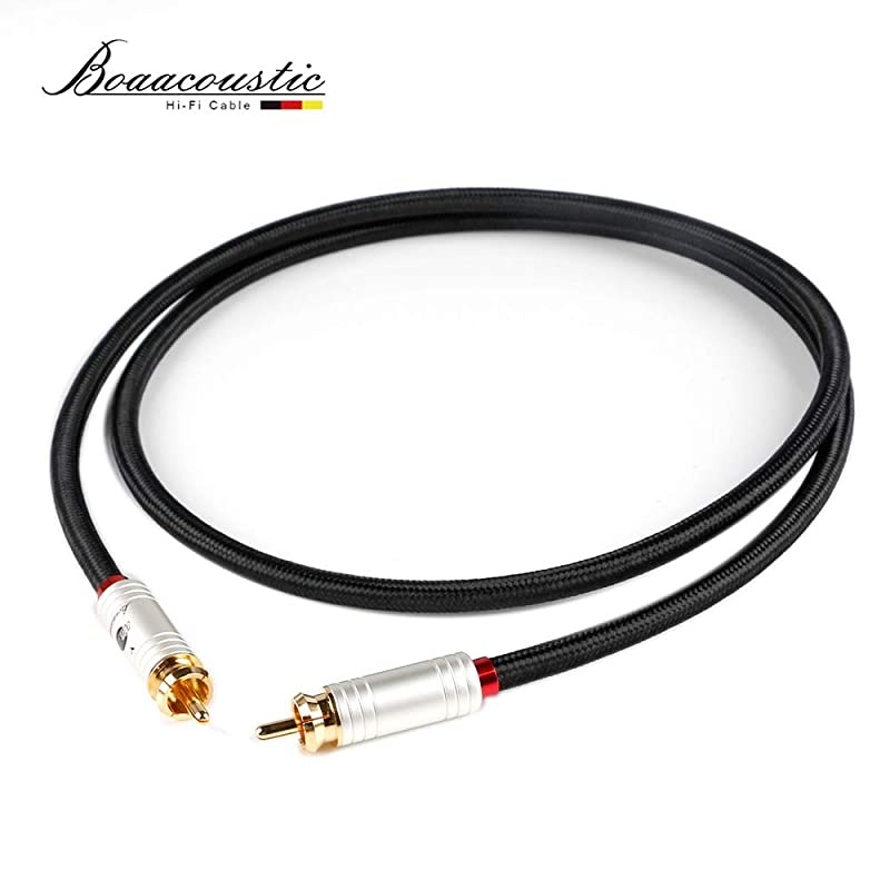 JIB  4N OFC HiFi RAC to RCA Male to Male Subwoofer Cable - 6ft/2M