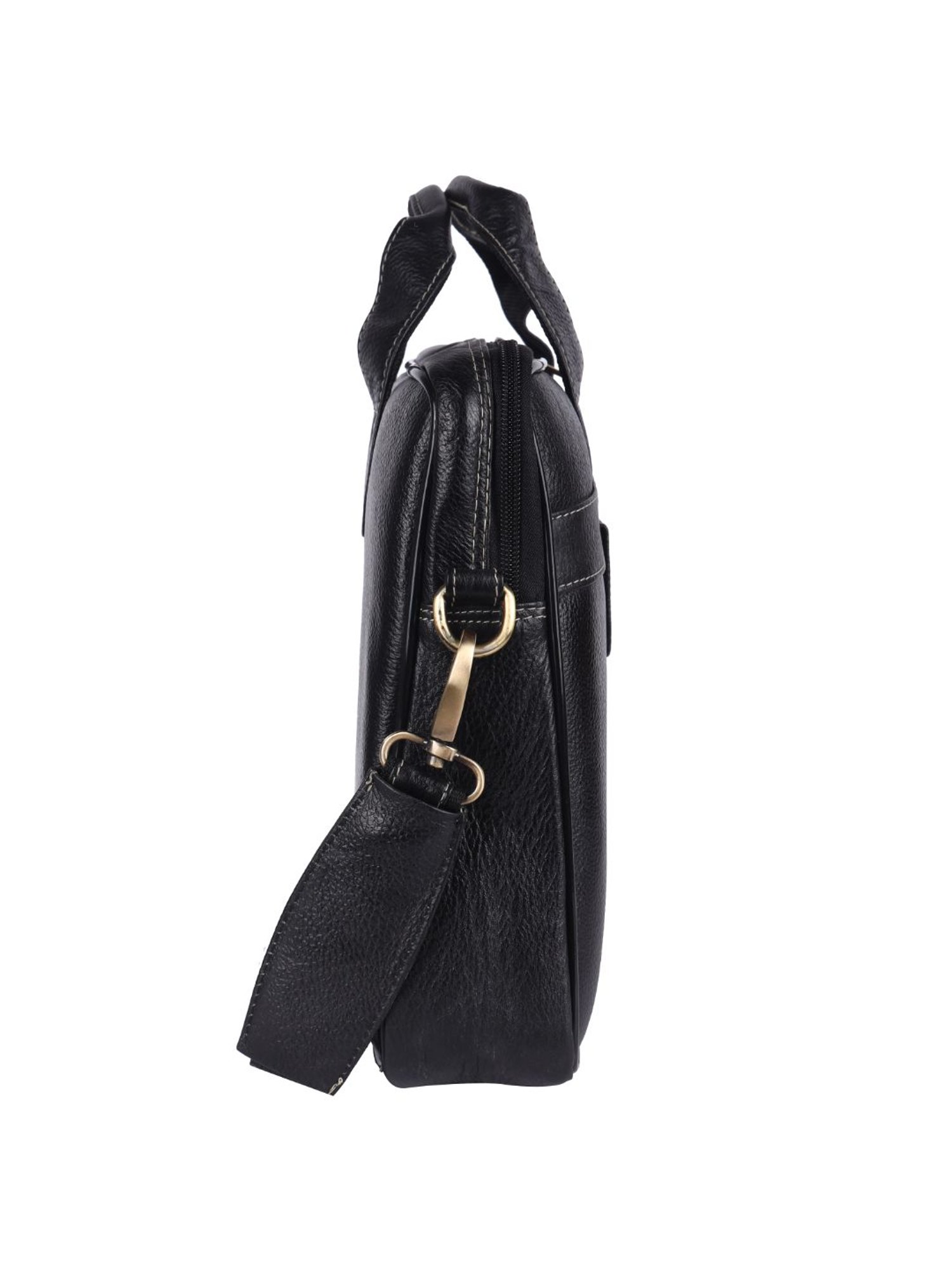 HiLEDER 100% Pure Genuine Leather Briefcase Laptop Messenger Business Bag for Men and Women, Black