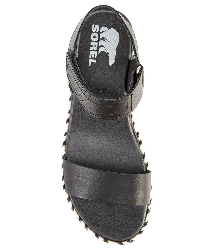 Sorel Cameron Leather Flatform Espadrille Sandals