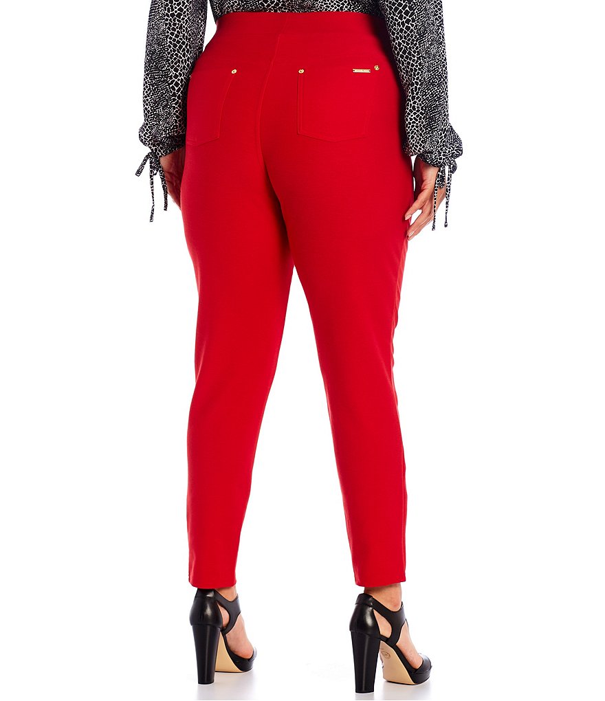 Intro Plus Size Solid Double Knit Tummy Control Leggings