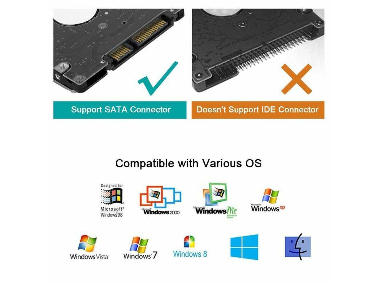 USB 3.0 SATA III Hard Drive Adapter Cable, SATA to USB Adapter Cable for 2.5 inch SSD & HDD,UASP-SATA to USB3.0 Converter, Black