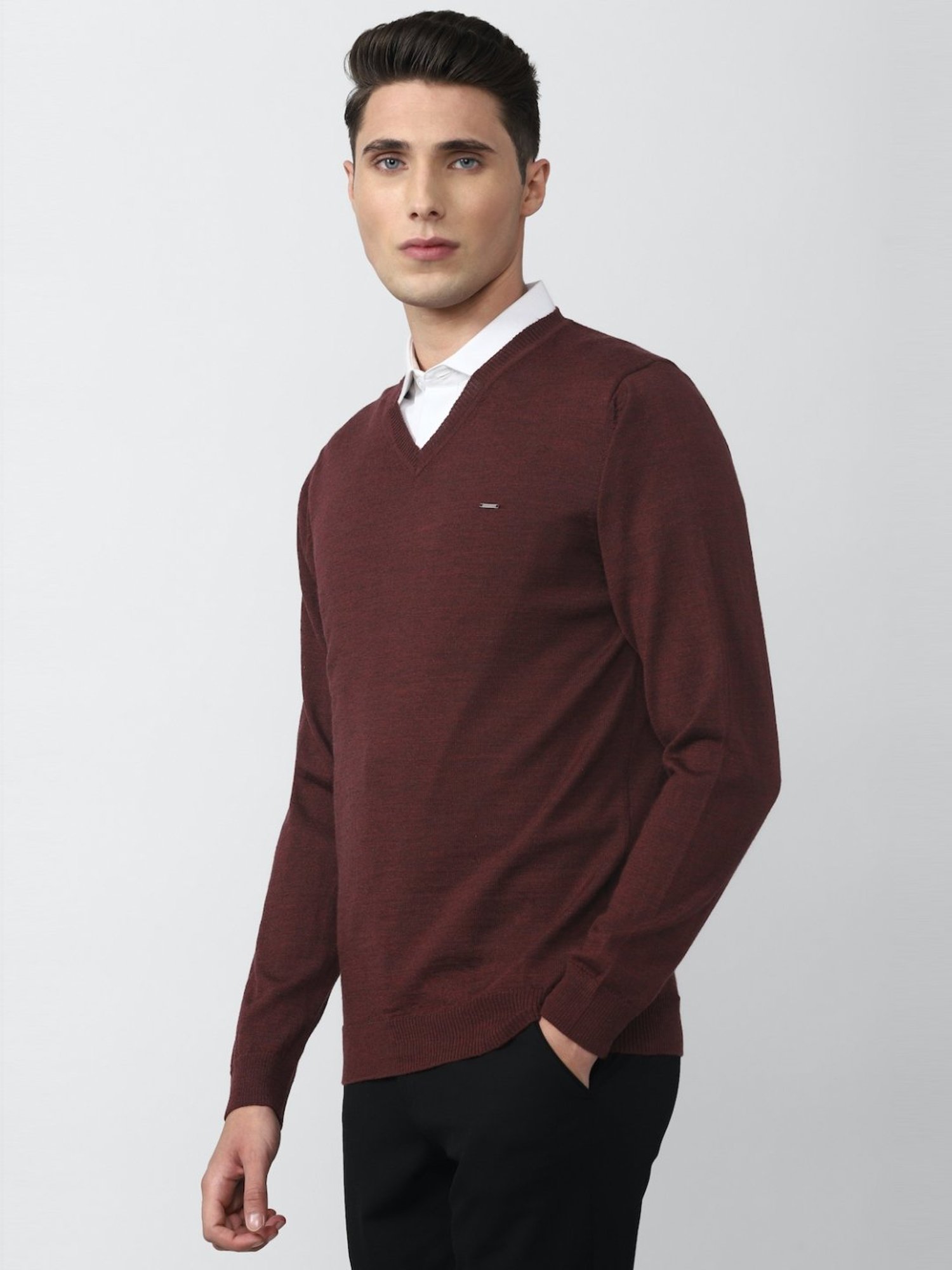Van Heusen Brown Regular Fit Sweater