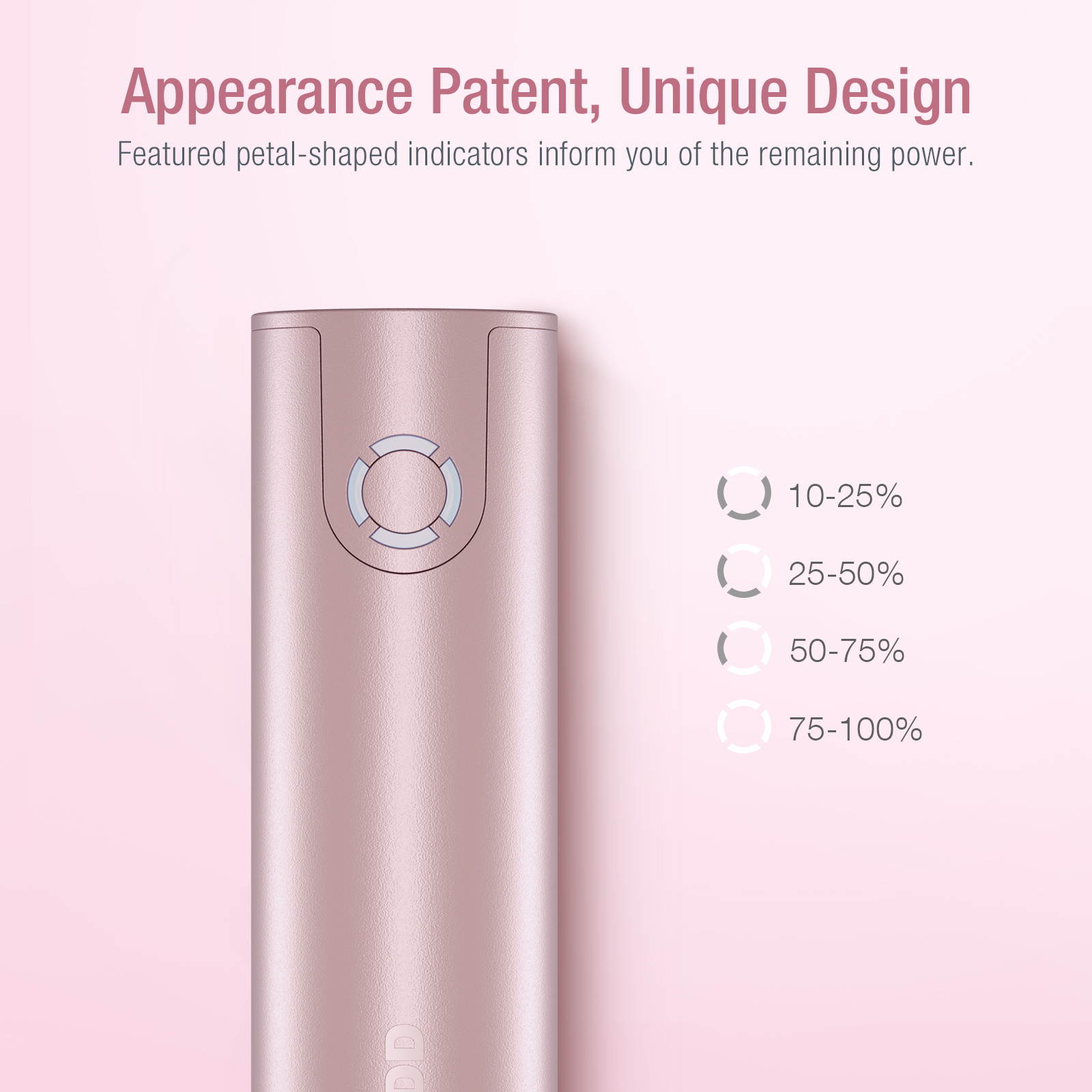 Poweradd Power Bank EnergyCell 5000 High-Speed Charging Portable Charger 5000mAh Slim External Battery with 2.4A Output, for iPhone XS, Samsung S9 Cell Phone, Pink