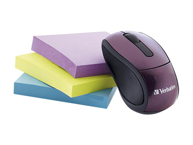 Verbatim 97473 Wireless Mini Travel Optical Mouse - Purple