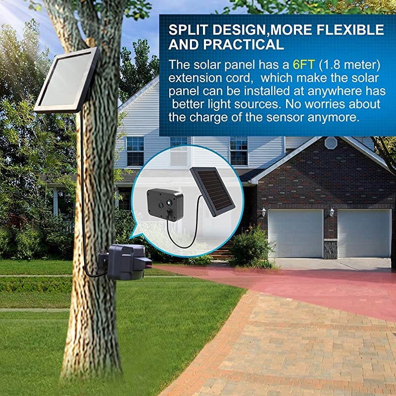 Solar Driveway Alarm System12 Mile Long Transmission RangeSolar Powered No Need Replace BatteriesOutdoor Weatherproof Motion SensorDetectorDIY Security Alert System