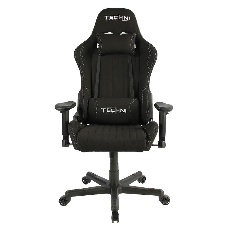 Fabric Ergonomic High Back Racer Style Video Gaming Chair Black - Techni Sport