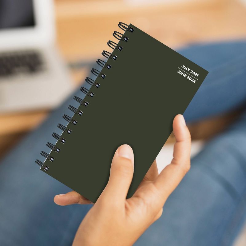 2021-22 Academic Planner 3.5" x 6" Pine Green Daily/Weekly/Monthly - The Time Factory