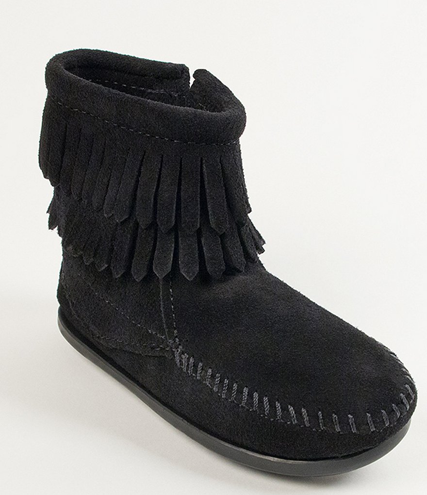 Minnetonka Girls' Double Fringe Suede Boots (Infant)