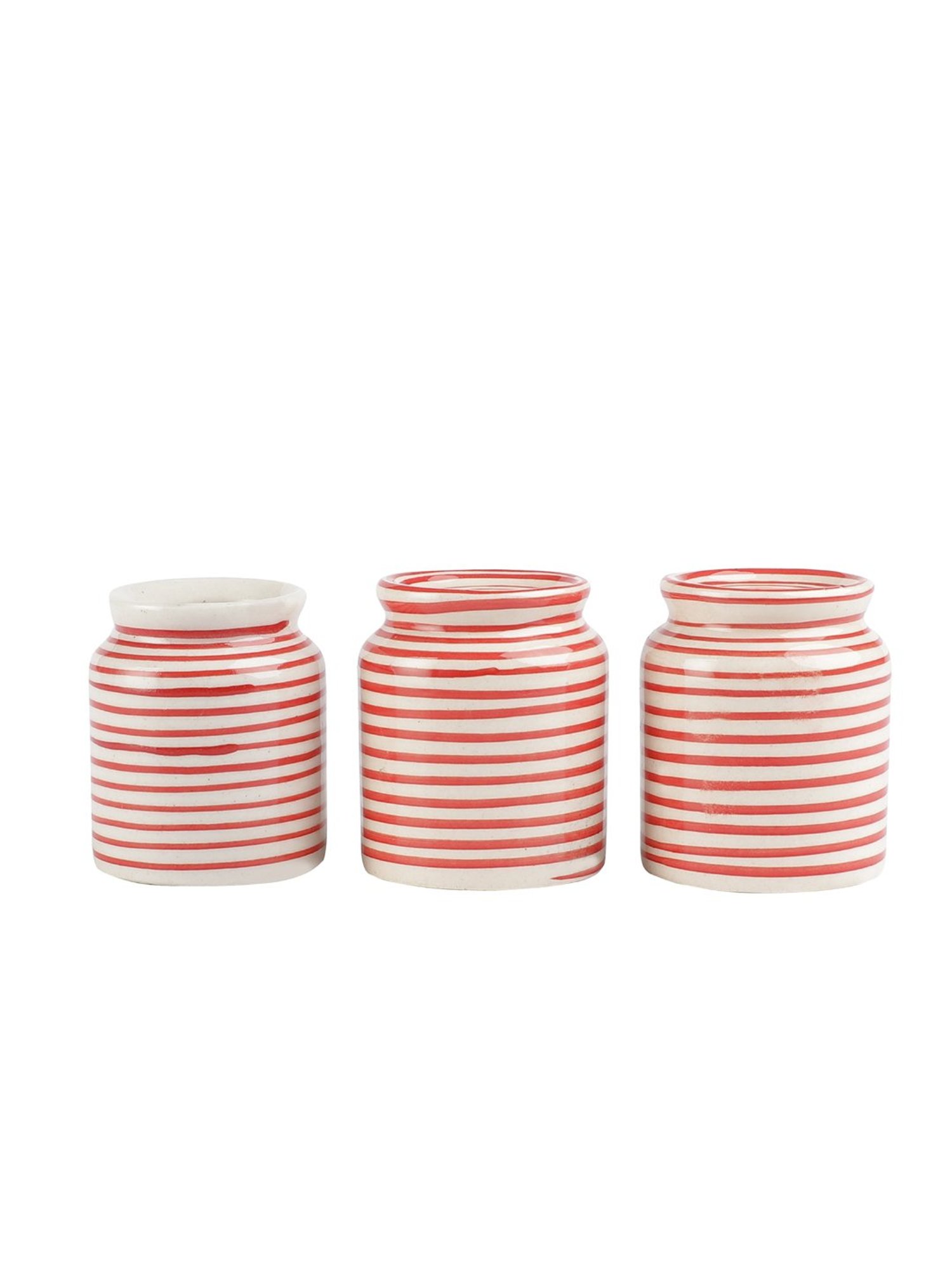 VarEesha Red Ceramic Salt & Pepper Shaker with Toothpick Holder - Set of 3