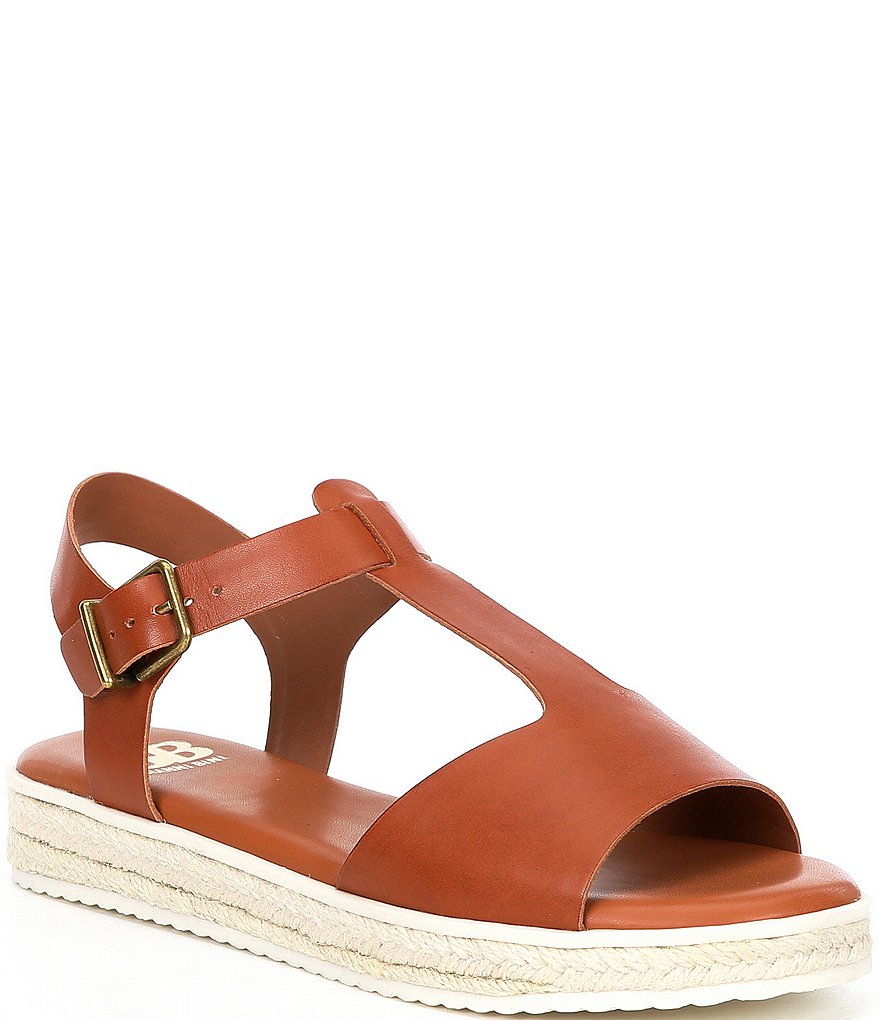 GB Stay-Truuee Leather T-Strap Sandals
