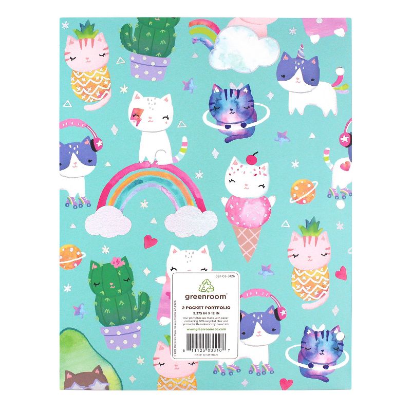 Paper Portfolio 2 Pocket Party Animals Teal - greenroom