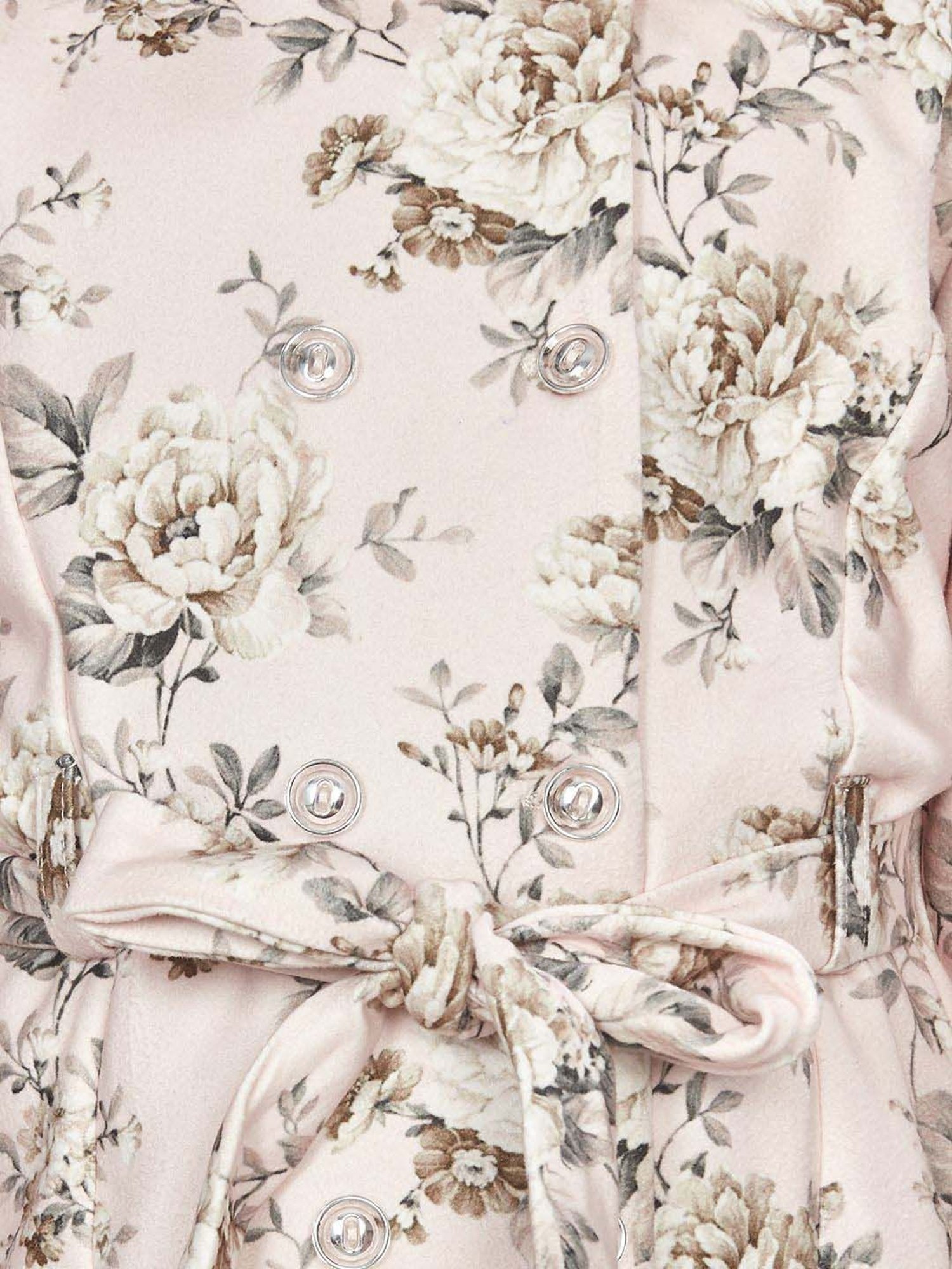 Peppermint Girls Peach Floral Full Sleeves Dress