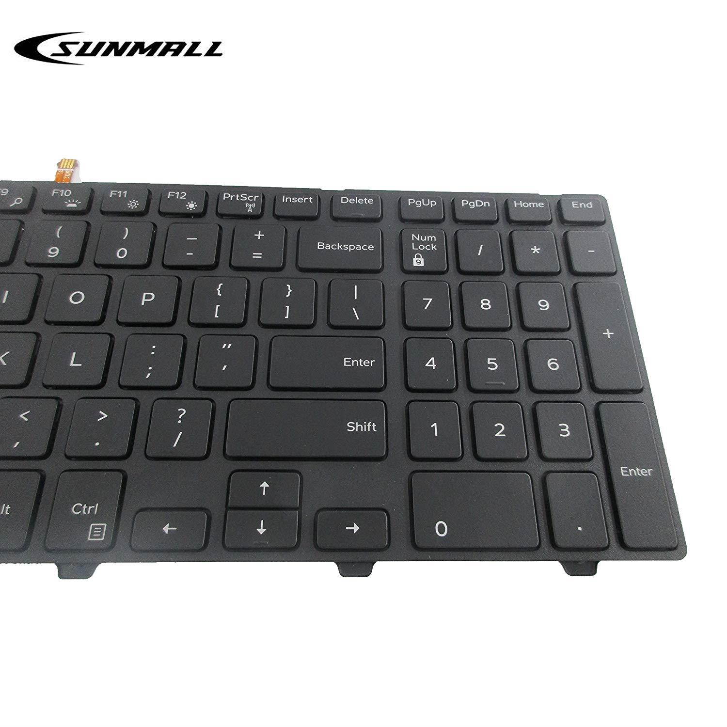 SUNMALL New laptop Notebook Replacement Keyboard with backlit for Dell Inspiron 15 3000 3541 3542 3552 5000 5547 Black US Layout(6 Months Warranty)