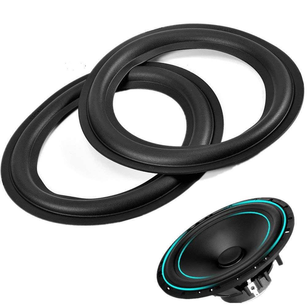 2pcs 6 inch / 156mm Perforated Rubber Speaker Foam Edge Surround Rings Replacement Parts for Speaker Repair or DIY (Black)