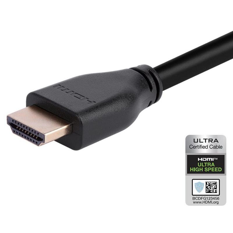 Monoprice 8K Certified Ultra High Speed HDMI 2.1 Cable - 15 Feet - Black | 48Gbps, Compatible with Sony PlayStation 5, PlayStation 5 Digital Edition,
