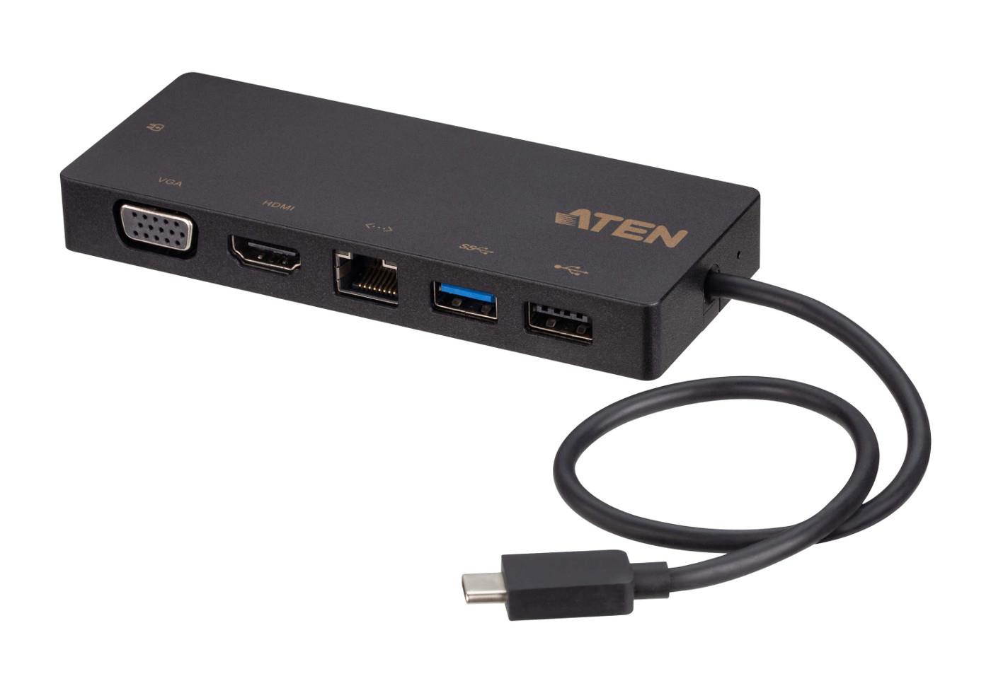 ATEN UH3236 USB-C Multiport Mini Dock with Power Pass-Through w/3-Yr Warranty
