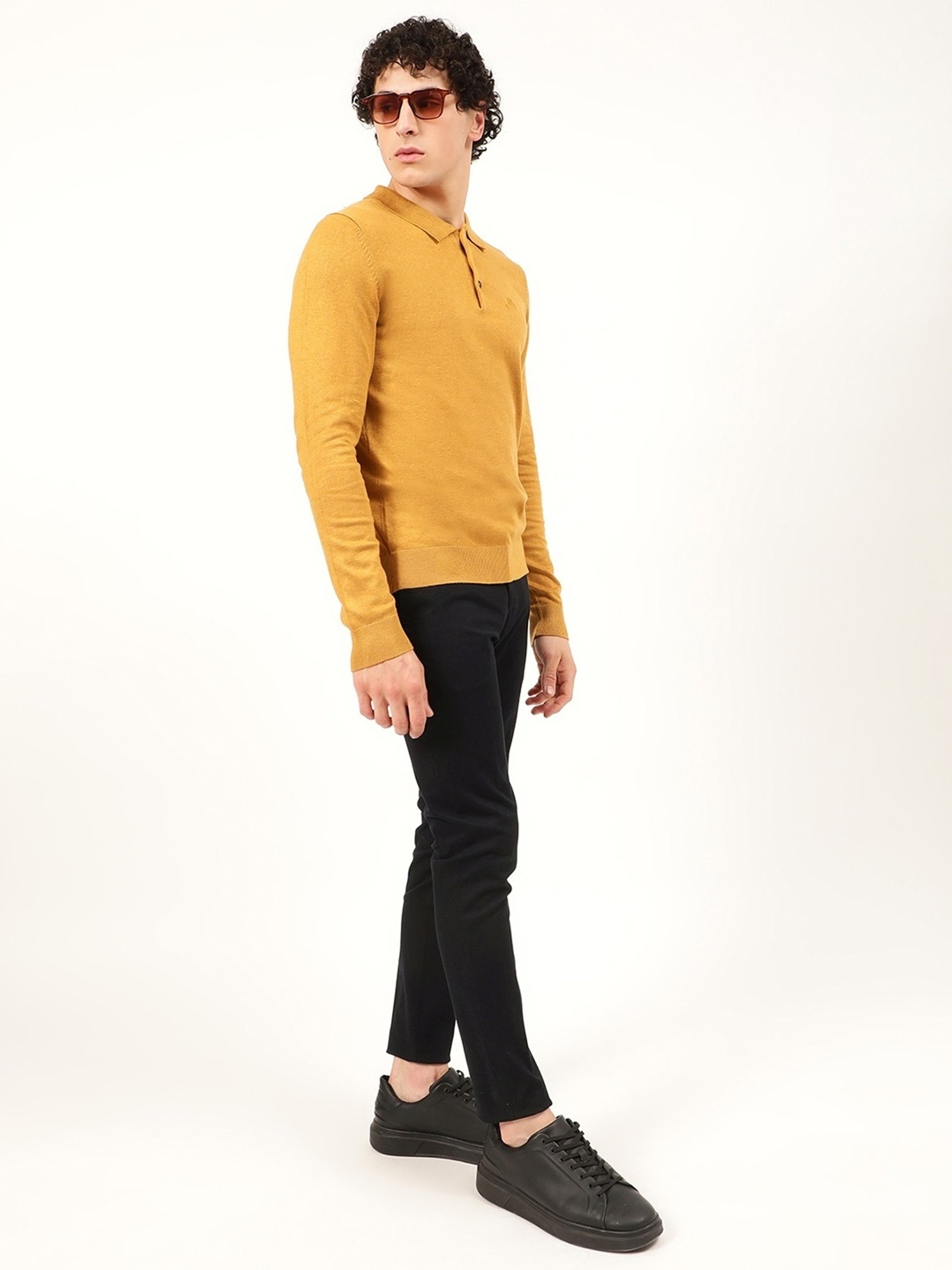 Lindbergh Camel Melange Slim Fit Sweater