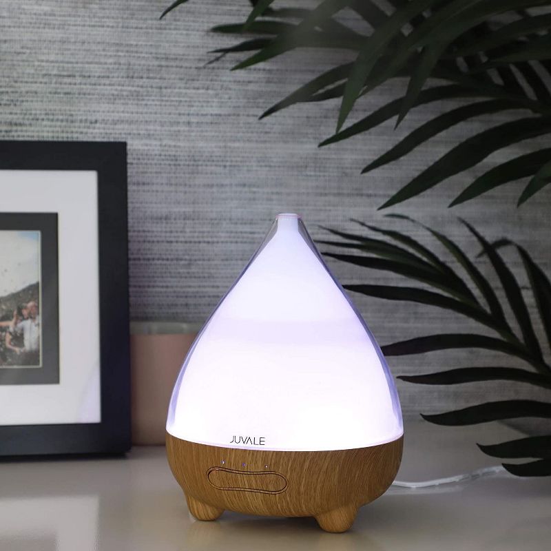 Juvale Essential Oil Diffuser, 130ml Aromatherapy Diffuser with Waterless Auto Shut-Off, 7 Light Colors Cool Mist Humidifier for Bedroom Home