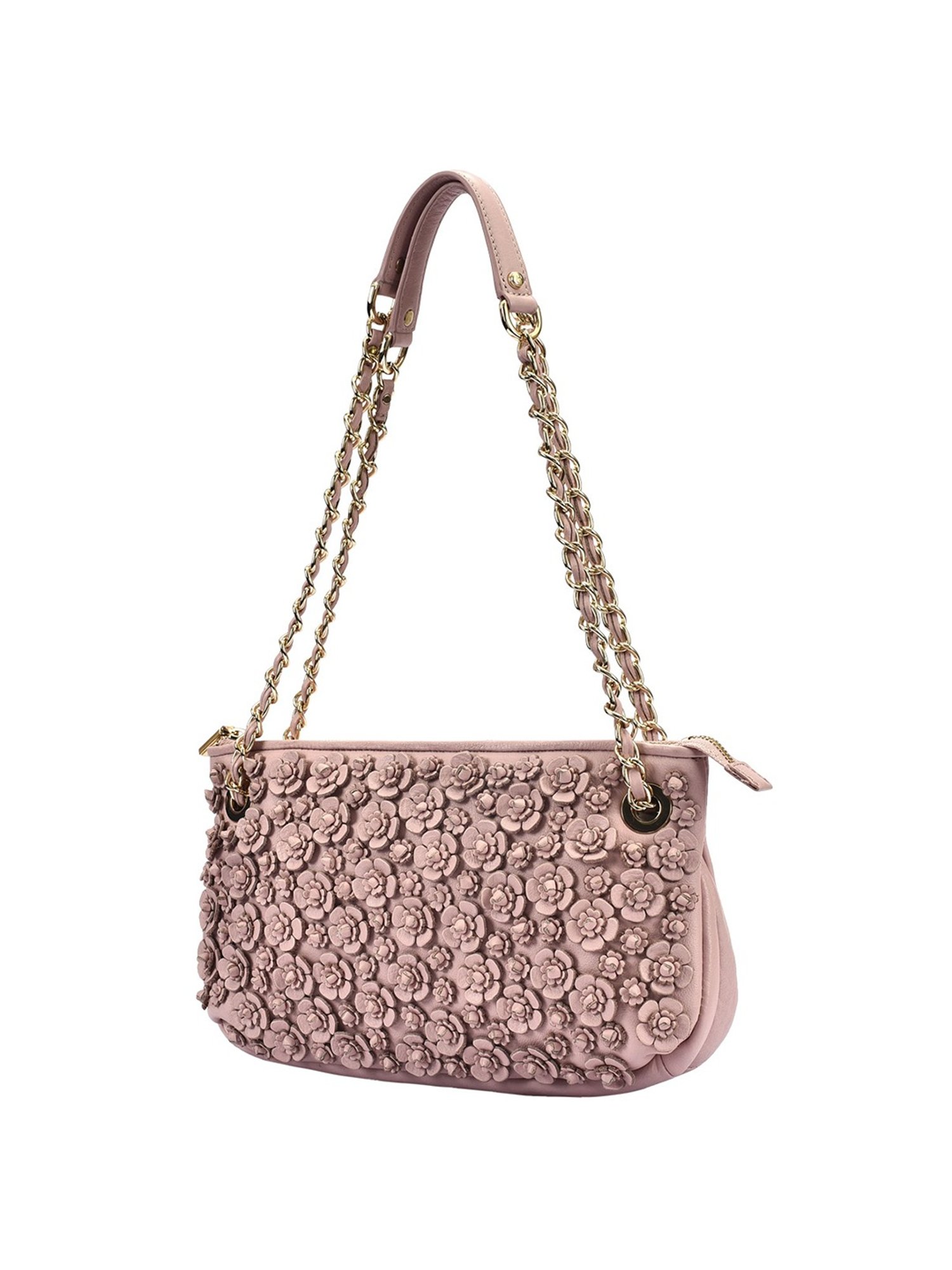 Eske Nabilo Pink Embellished Medium Shoulder Handbag