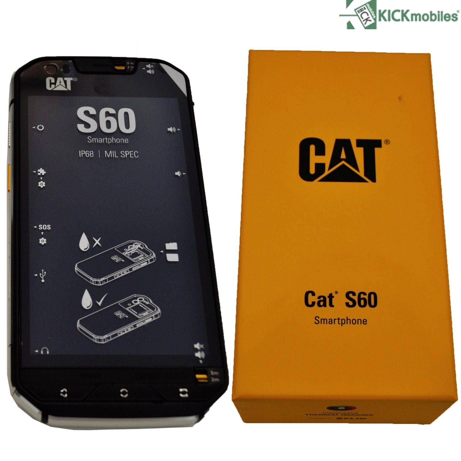 Caterpillar CAT S60 32GB Dual-SIM (No CDMA, GSM only) Factory Unlocked Thermal Imaging Rugged Smartphone (Black) - UK/EU Version