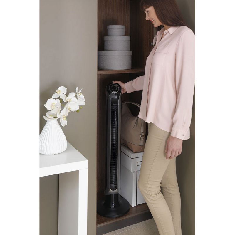 Rowenta VU6670 Fresh 180 Degree Oscillating 3 Speed Tower Fan and Remote, Black