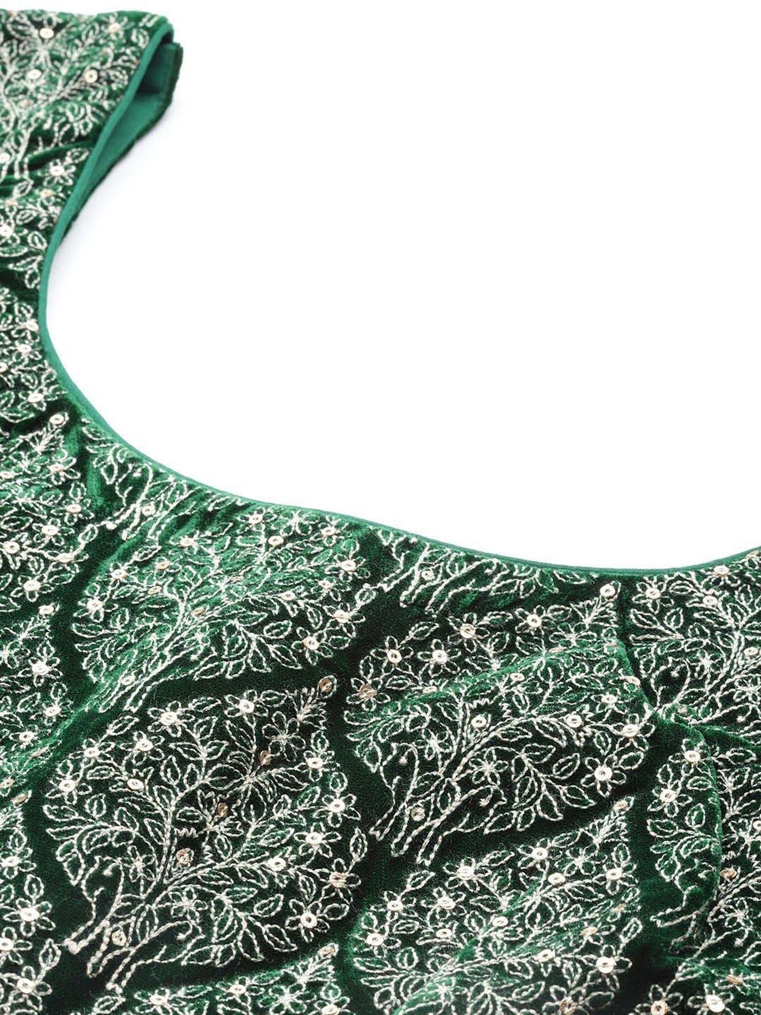 Libas Green Plain Lehenga Choli Set With Dupatta