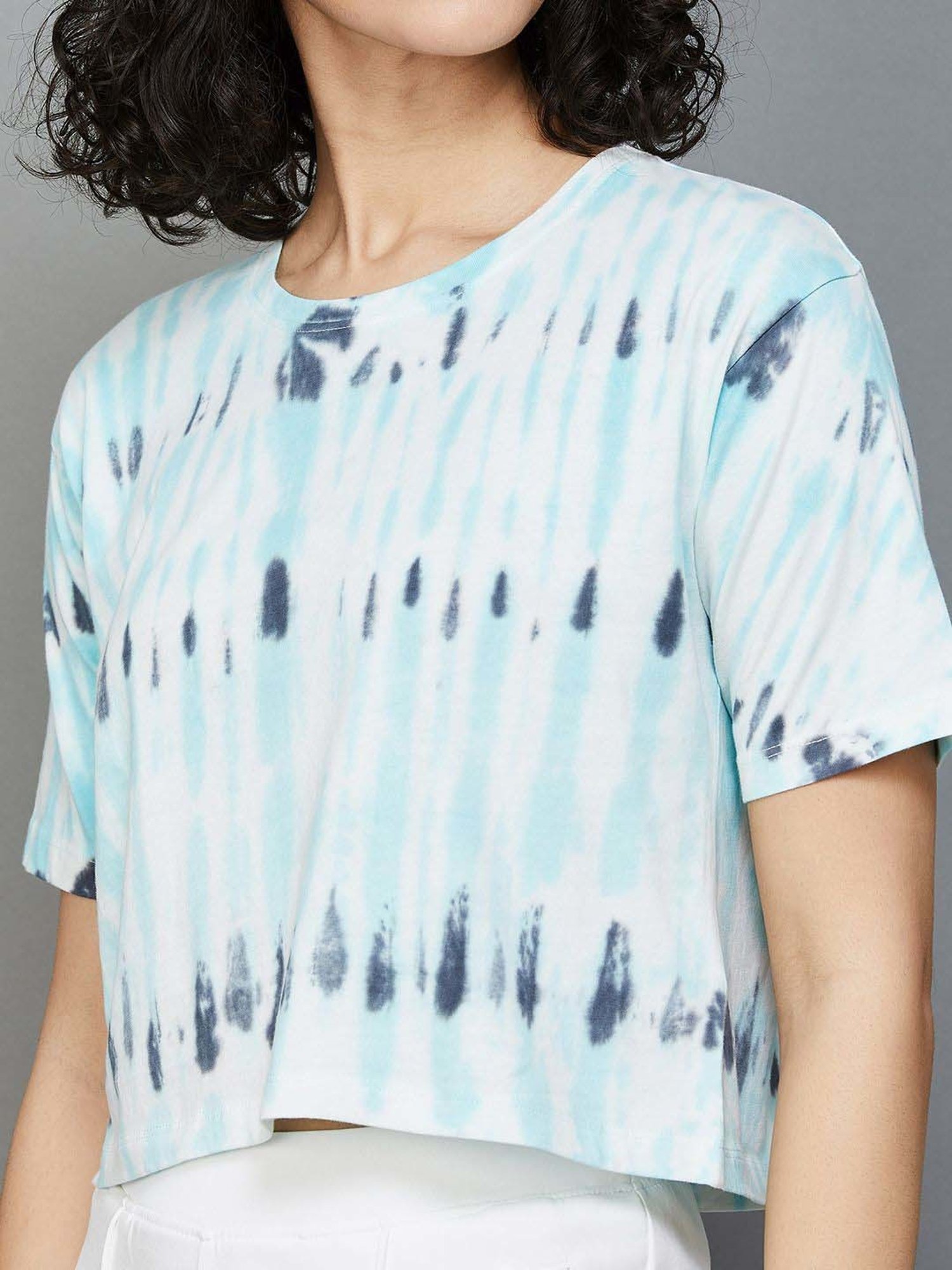 KAPPA Blue Cotton Printed Sports T-Shirt