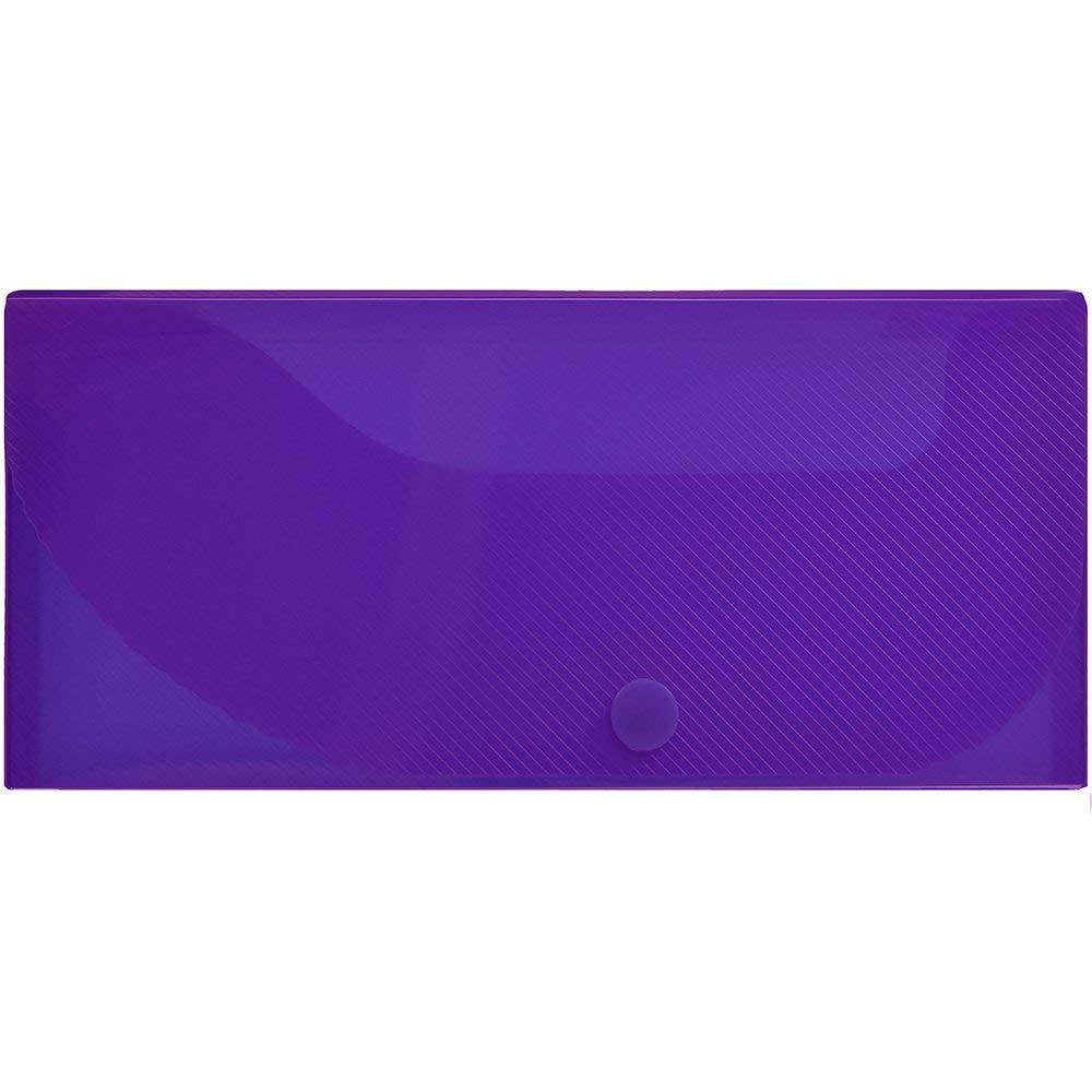JAM Paper Pencil Cases - Snap Button Pencil Case - Purple - Sold Individually