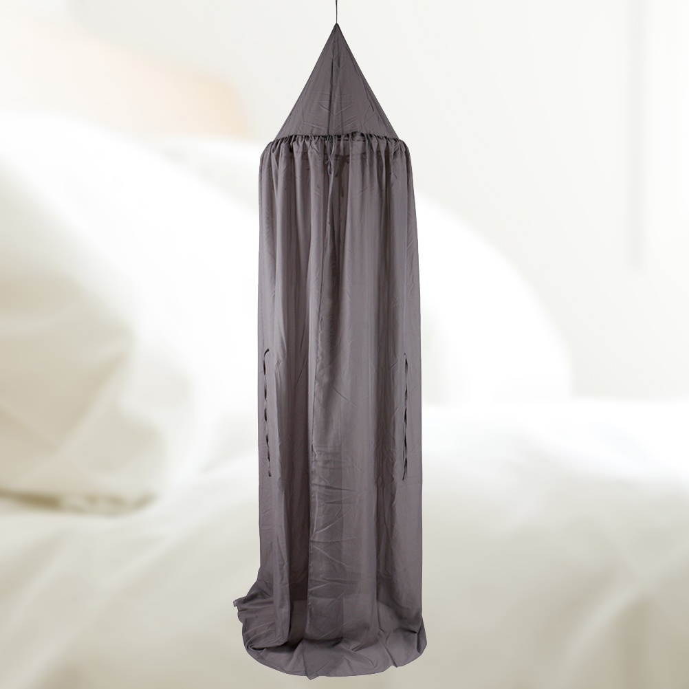 Mosquito Net Canopy Round Dome Bed Curtain Durable Mosquito Net Toddler Crib Netting for Beds Cradles(Grey)