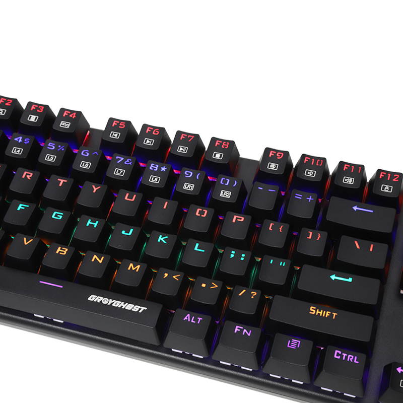 Mechanical Keyboard Office Keyboard,Mechanical Blue Switch,9 LED Backlit Modes,104 Keys