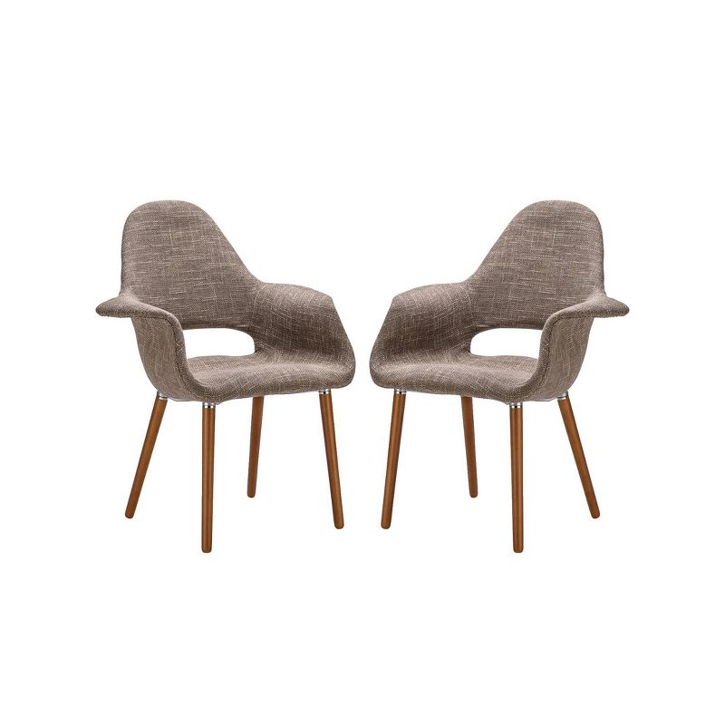 Set of 2 Jonathan Mid Century Dining Chair Taupe - Poly & Bark