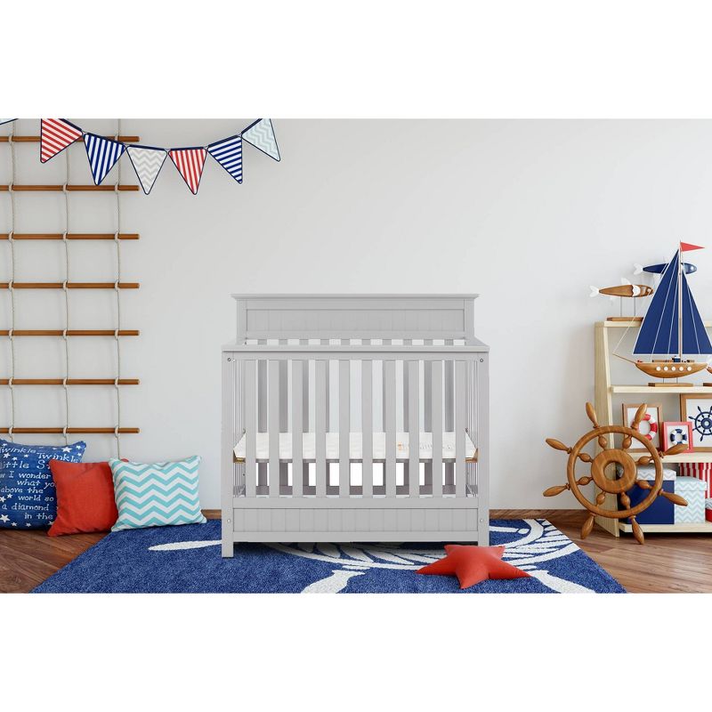 Dream On Me Aspen 4-in-1 Convertible Mini Crib - Gray