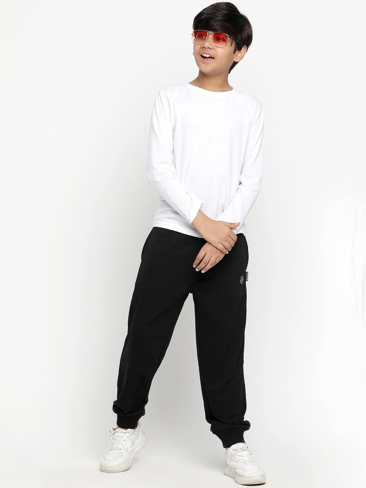 Lil Tomatoes Boys Black Solid Trackpants