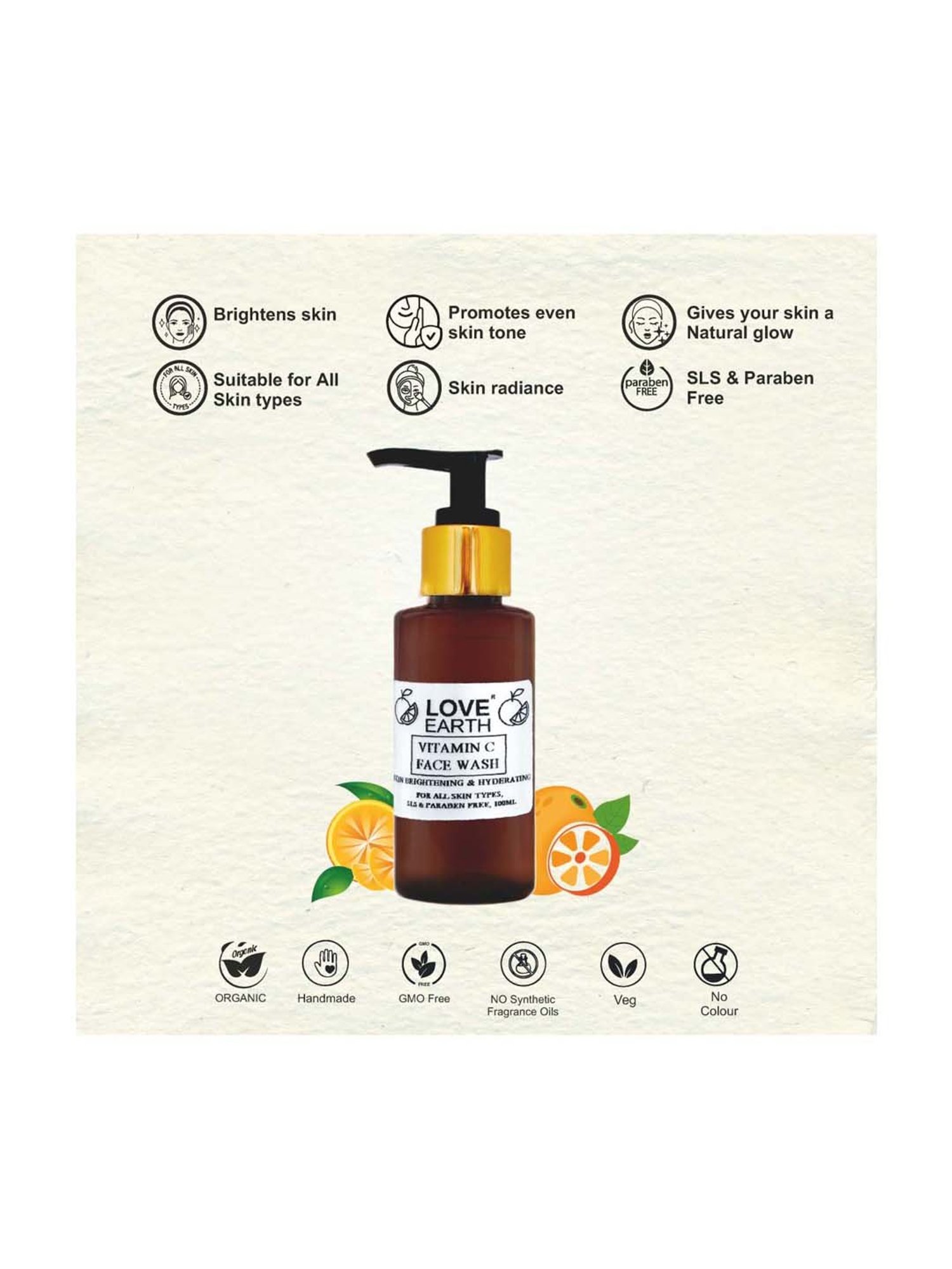 Love Earth Vitamin C Face Wash - 100 ml