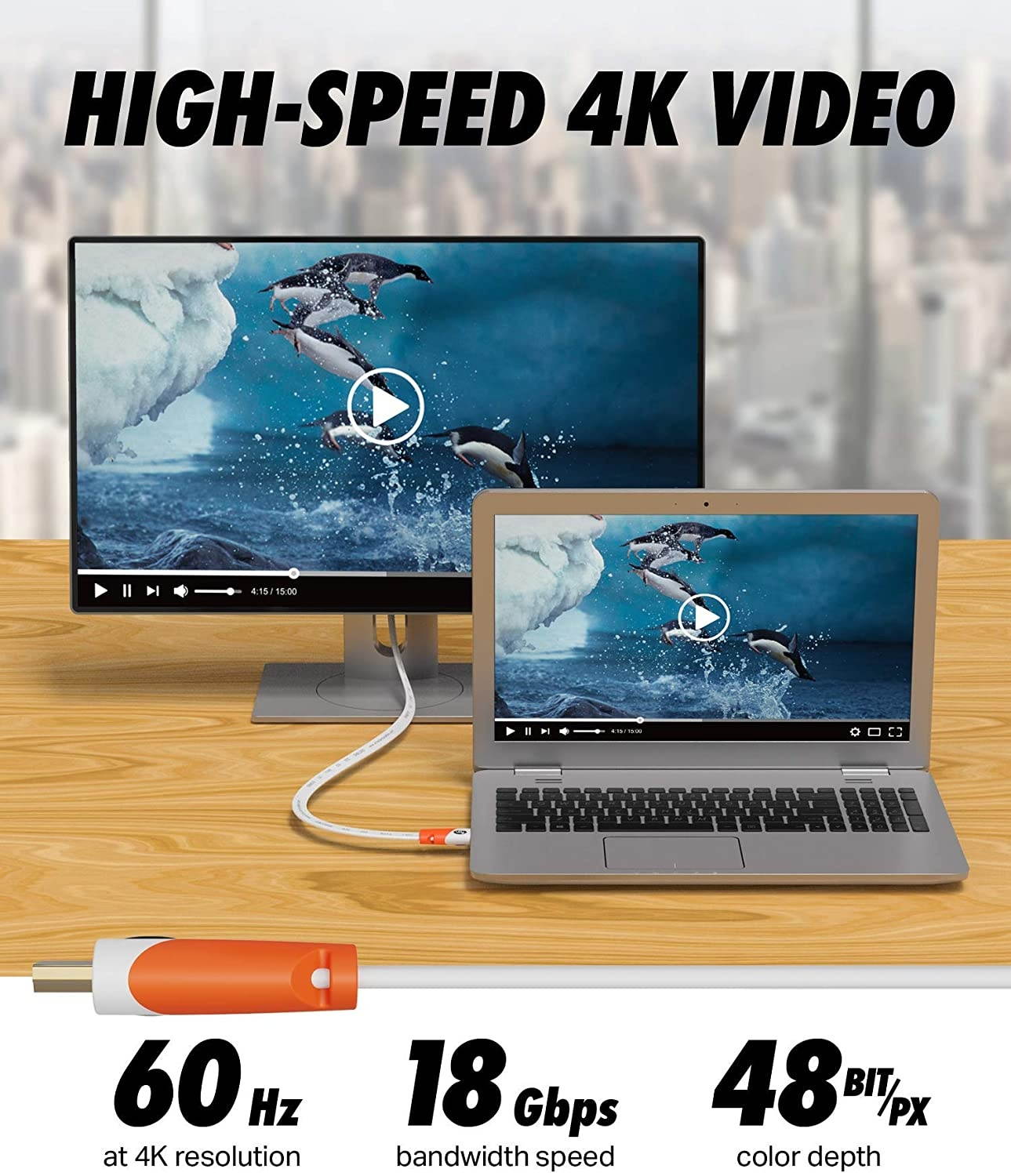 Mini DisplayPort to DisplayPort Cable  4K60Hz Thunderbolt to DisplayPort Cable GoldPlated 10Ft Ultra High Speed Mini DP to DP Cable Compatible MacBook AirPro Surface ProDock Grey