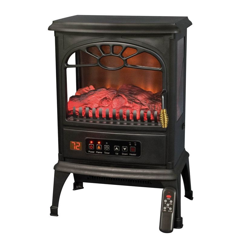 LifeSmart 1500W Large Room 3-Sided Mobile Electric Infrared Stove Heaters (Pair)