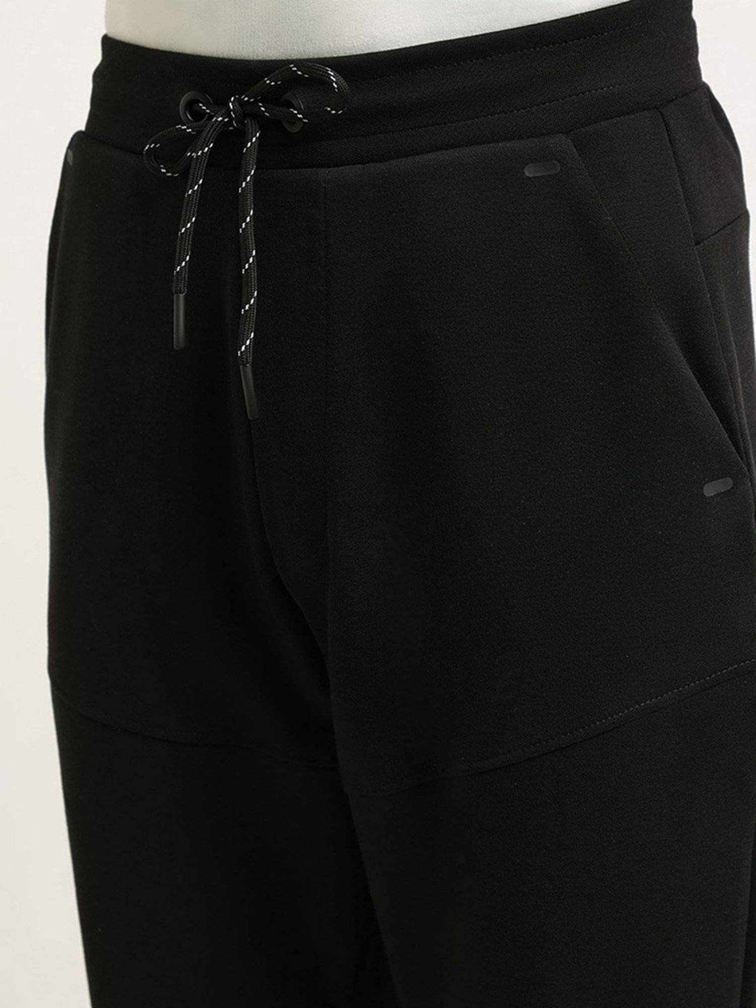 Studiofit by Westside Solid Black Relaxed-Fit Mid-Rise Track Pants