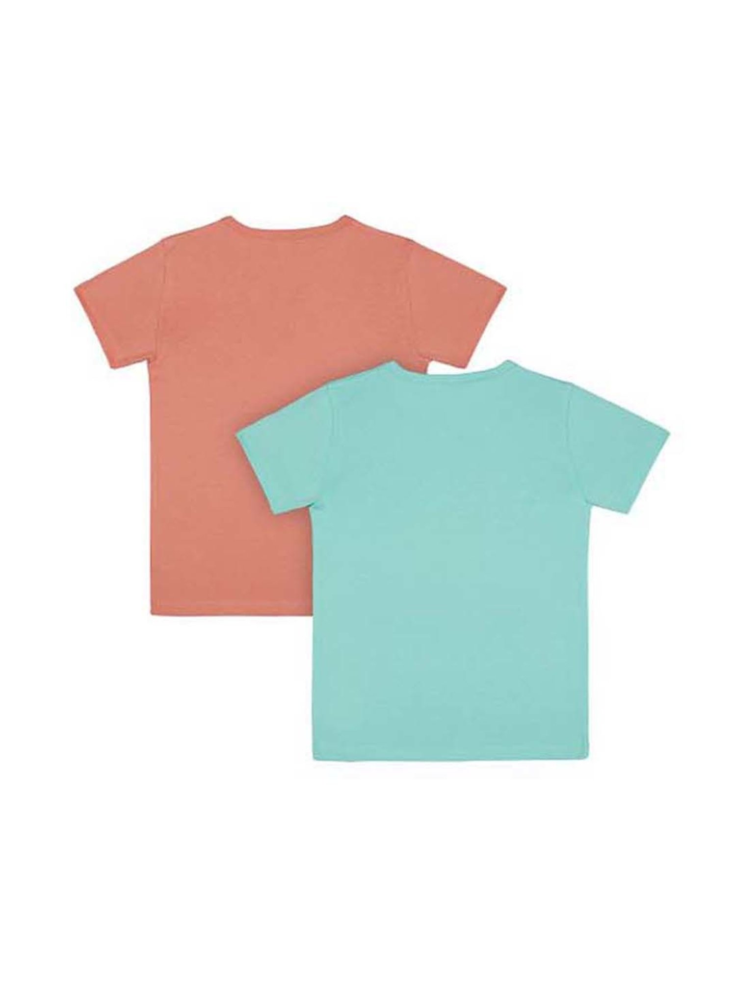Mothercare Kids Blue & Pink Printed T-Shirt (Pack of 2)